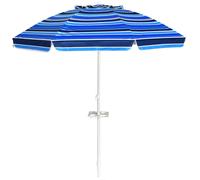 Parasol De Plage Inclinable 2,2 M Avec Porte-Gobelet Et Protection Solaire Upf50 + Parasol Portable Bleu Helloshop26 20_0000883 Multicolore