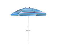 parasol de plage giantex inclinable bleu 2,2m avec porte-gobelet et protection solaire UPF50 +, parasol portable pour extérieur