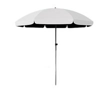 Parasol de plage inclinable et réglable de 3 m avec 8 baleines - Idéal pour terrasse ou jardin - Protection UV - Blanc - Idéal pour la détente d'été