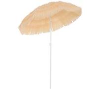 Parasol de plage jardin design hawai 160 cm raphia artificiel beige Beige G