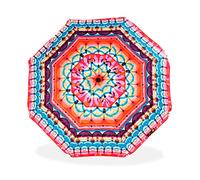 Parasol de plage modèle 200 cm avec spirale et poteau de parcours total. 8 baleines protection totale contre les rayons UV, Multicolore - motif ethnique, 200 cm, Moderne