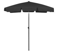 Parasol de plage noir 180x120 cm