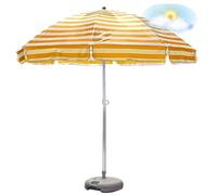 Parasol De Plage Pliable Portable Vent Compact Droit Rond Mât Central En Orientable D'ouverture Jardin Terrasse Grand 8 Baleines, Avec Et Sans Pied 220CM 2M 2,5M(Jaune,1.95m-6.3ft/With Base)