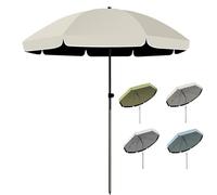 Parasol de plage portable imperméable avec fonction d'inclinaison, protection solaire, léger et facile à transporter, pas de base nécessaire.