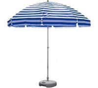 Parasol de plage rayé de 2,5 m, protection UV 50+, portable, for jardin, terrasse, abri solaire avec 8 baleines robustes et manivelle