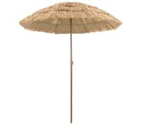 Parasol de plage - vidaXL - Ø160 cm - 196 cm hauteur - Marron - Acier - Résistant aux UV - Imperméable - Forme ronde