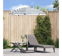 Parasol De Plage Vidaxl Avec Mât En Aluminium Bleu Et Blanc 240 Cm