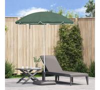 Parasol De Plage Vidaxl Avec Mât En Métal Vert 161x193 Cm Polyester