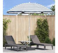 Parasol De Plage Vidaxl Avec Pied En Aluminium Bleu Et Blanc 300 Cm