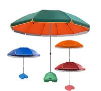 Parasol De Table D'extérieur, Grand Parapluie Rond D'extérieur, avec Base, Hauteur Réglable, for La Plage, Le Patio, Le Bord De La Piscine, Cour(Green+Orange,2.4m/7.8ft)