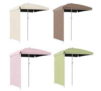 Parasol De Terrasse Éclairé, Parapluie De Cour De Marché, Coupe-Vent, Nervures Robustes, avec Rideau Pare-Soleil, 8,5/10,5 Pieds, Conception Pliable Et Portable(Latte,3.2m/10.5ft)
