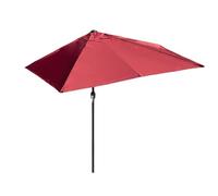 Parasol de terrasse en demi-lune - 200 x 100 cm - Auvent mural - 250 x 130 cm - Avec manivelle, protection UV - Pour balcon et véranda - 5 baleines pour plus de stabilité
