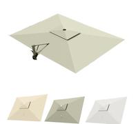 Parasol de terrasse, Parasol déporté rectangulaire de 3 m x 4 m, toile de rechange à 8 baleines, grand parasol de jardin, housse anti-UV(Taupe,3x4m(10' x 13') Double top)