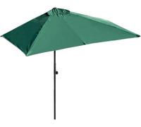 Parasol de terrasse rectangulaire avec 5 baleines et poteau en acier, demi-parasol portable, résistant au soleil, imperméable, en polyester, pour jardin, cour, balcon, mur, bord de piscine, Vert