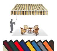 Parasol de terrasse rétractable en polyester imperméable, protection UV, installation facile, idéal pour les portes et les espaces extérieurs, design pour une meilleure couverture d'ombre