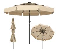 Parasol De Terrasse Solaire Avec Inclinaison Automatique 300 X 248 Cm 32 Lumières Led Ambiance Cosy En Polyester Beige Helloshop26 20_0013008 Multicolore