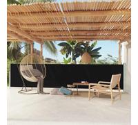 Parasol de terrasse, store latéral, extensible, 117 x 600 cm, noir, pour balcon, terrasse, jardin, installation facile