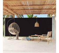Parasol de terrasse - Voile - Store latéral extensible - 220 x 600 cm - Noir - Pour terrasse, balcon, jardin - Utilisation polyvalente