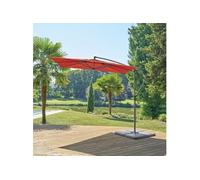 Parasol déporté carré ""Manoa"" Ambre 2,5 x 2,5m en aluminium acier et polyester - Hespéride