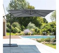 Parasol décentré carré Manoa ardoise Hespéride - Gris Gris G
