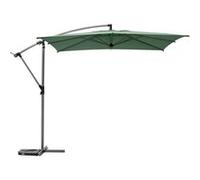 Parasol déporté carré ""Manoa"" vert olive D2,5x2,5m en acier - Hespéride