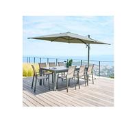 Parasol décentré Melhia 3x3 m oléfine vert laurier Hespéride