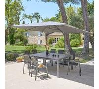 Parasol décentré Melhia 4x3 m oléfine anthracite Hespéride Anthracite G