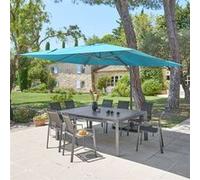 Hespéride Parasol déporté Melhia rectangulaire 4 x 3 m Bleu canard Multicolore