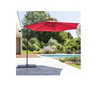 Parasol décentré rond Manoa grenade Hespéride