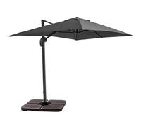 Parasol déporté 2x3 m et 4 dalles à remplir aluminium gris Amalya - Oviala