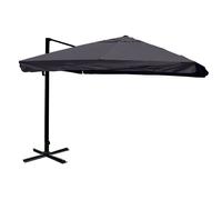 Parasol Déporté 3,5 X 3,5 M Ø Env. 4,95 M Polyester Et Aluminium 25 Kg Anthracite Avec Volant Sans Pied 04_0007996 Multicolore