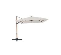 Parasol déporté 300 x 300 cm Aspect bois/Beige Alina
