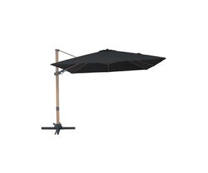 Parasol déporté 300 x 300 cm Aspect bois/Gris Alina