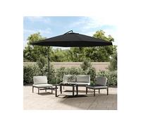 Vidaxl Parasol Déporté Avec Mât En Aluminium 350 Cm Noir Noir