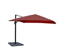 Parasol Déporté 3x3 M Diamètre 4,3 M Orientable Inclinable Avec Pied Et Base Remplissable Aluminium Polyester Bordeaux 04_0007967