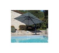 Parasol déporté 3x3m double inclinaison - gris anthracite - EMERAUDE