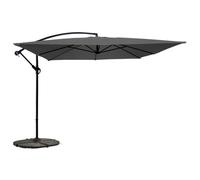 Parasol déporté 3x3m et 4 dalles à lestées gris Genova - Oviala