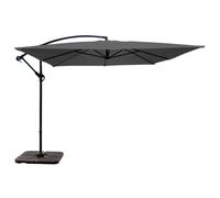 Parasol déporté 3x3m et 4 dalles à remplir acier gris Genova - Oviala