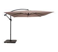 Parasol déporté 3x3m et 4 dalles à remplir acier taupe Genova - Oviala