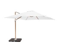 Parasol déporté 3x3m et 4 dalles à remplir effet bois blanc Brescia - Oviala