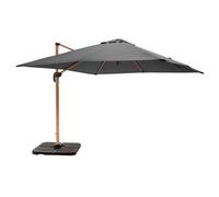 Parasol déporté 3x3m et 4 dalles à remplir effet bois gris Brescia - Oviala