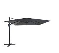 Parasol Déporté 3x4 M Orientable Inclinable Et Rotatif 360° En Aluminium Et Polyester 220 G/M² Anthracite Sans Pied 04_0007948 Multicolore