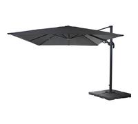 Parasol Déporté 3x4 M Orientable Inclinable Rotatif 360° Aluminium Polyester 220 G/M² Anthracite Avec Pied Et Platine Pivotante 04_0007947 Multicolore