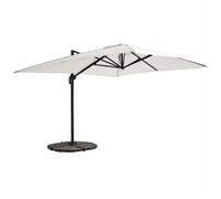 Parasol Déporté 3x4m blanc Inclinable Rotatif + 4 Dalles Lestées Caserta - Oviala
