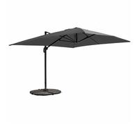 Parasol Déporté 3x4m Inclinable Rotatif + 4 Dalles Lestées anthracite Caserta - Oviala
