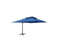 Parasol Déporté À Double Toit 400 X 300 Cm Bleu Helloshop26 02_0008567 Multicolore