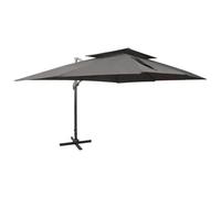 Parasol Déporté À Double Toit Anthracite 400 X 300 Cm Helloshop26 02_0008565 Multicolore