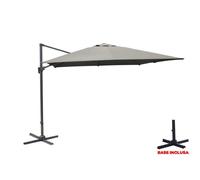 Proloisirs – Parasol déporté Alu 3x3 – Mât déporté – Aluminium – Taupe/Gris