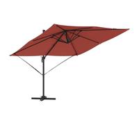 Parasol déporté aluminium polyester, rouge, 286 x 284 x 265 cm, 23.54kg