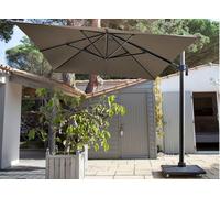 Parasol déporté aluminium PROLOISIRS NH 3 x 4 m - Taupe